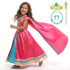 Jasmine Inspired Princess Costume for Girls – Complete Dress-Up Set with Acces