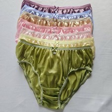 7 Bikini Panties Underwear Woman Man Light Soft Nylon Silky Briefs Hip 38"-42"XL