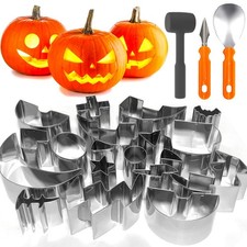 Pumpkin Carving Kit 22Pcs Stencils Tools Set Halloween Decoration