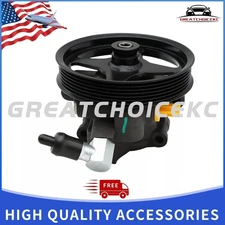 Power Steering Pump w/ Pulley for 97-07 Ford E150 E250 F250 F350 F450 Super Duty