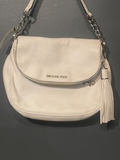 Borsa a tracolla Michael Kors pelle bianca ciottoli nappa catena tracolla argento hardwa