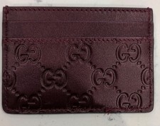 Gucci Card Wallet Burgandy Red Leather Fully Authentic See Last Pic New No Box
