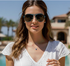 New Aviators Sunglasses w/ UV 100 Eye Protection Adult Unisex Blue Frame