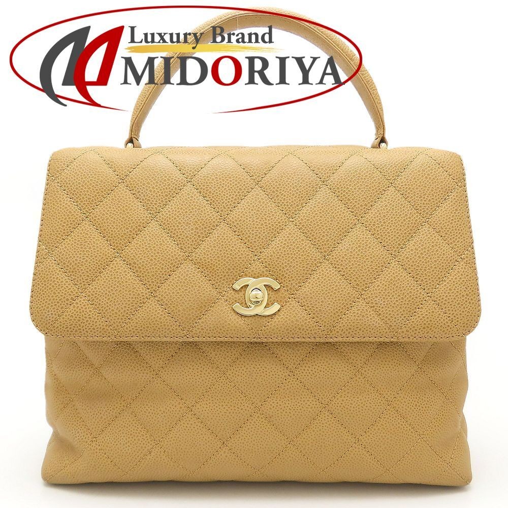 CHANEL A12397 Handbag Caviar Skin Camel 352415 Used
