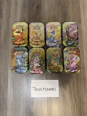 Pokemon Prismatic Evolutions Mini Tins X8 Full Art Set  SEALED 