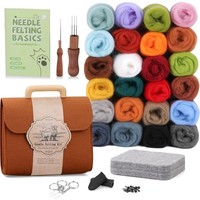 Nadelfilzset 24 Farben Filznadeln BastelzubehöR Filzwolle Diy Filzen