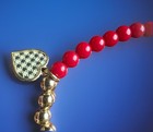 Vintage Vera Bradley Bracelet Red Bead Gold Bead Heart Signed — photo 4