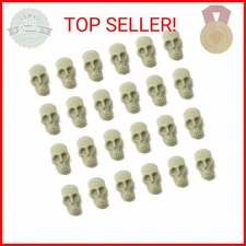 Honbay 50PCS Mini Plastic Skull Heads Decorations Realistic Skeleton Skulls Terr