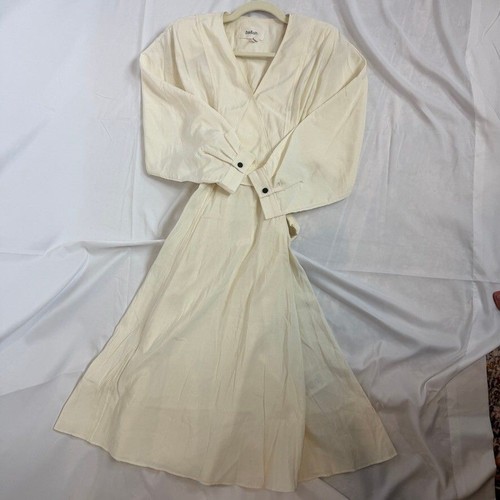 Ba&sh Robe Cauka Cream Feminine Parisian-style Wrap Midi Dress Size EU 2 / US M