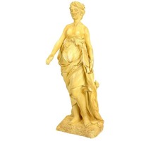 Skulptur Frau Mit Lyra Figur Statue Kunststein Dekoration Antik Stil 55Cm