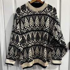 American Eagle Outfitters Vintage 1990s Nordic Fair Isle Cotton Sweater Large