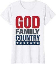 Patriotic Christian US Flag Design Patriotic America Ladies' Crewneck T-Shirt