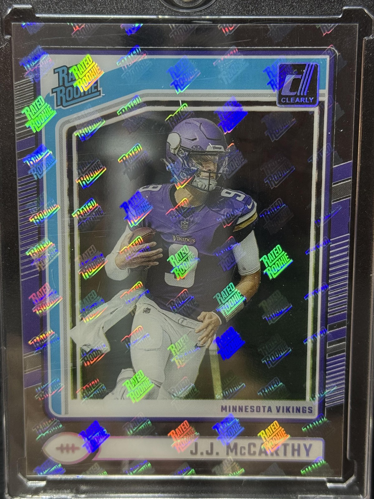 2024 Clearly Donruss #61 J.J. McCarthy RR Logo holgram Super Rare