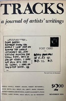 Tracks: A Journal of Artist's Writings, volume 1, number 1, November 1974. Georg