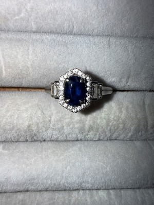 Blue Nile sapphire and diamond ring