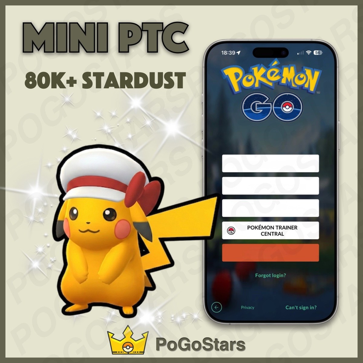 Pokémon PTC Go - Shiny Pikachu Lyra's Hat - GO Tour 2026✨Read