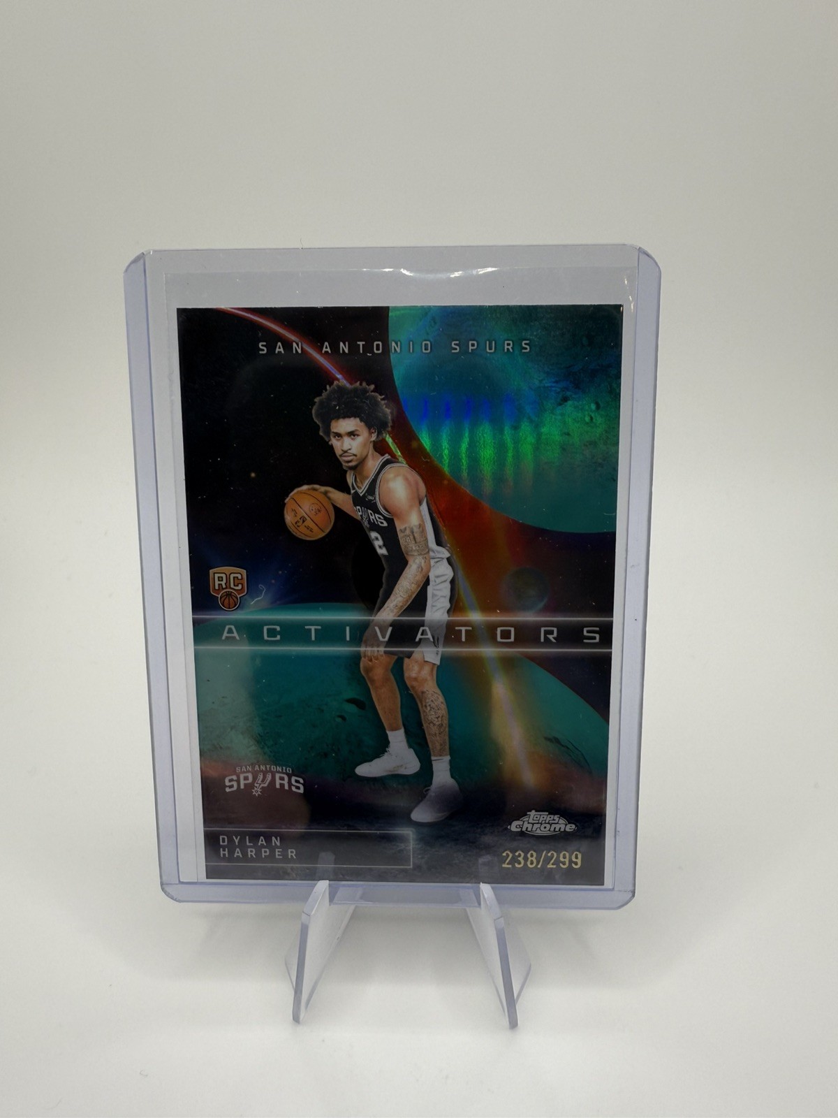 2025-26 Topps Chrome Dylan Harper Rookie RC Activators Teal Refractor SPURS /299
