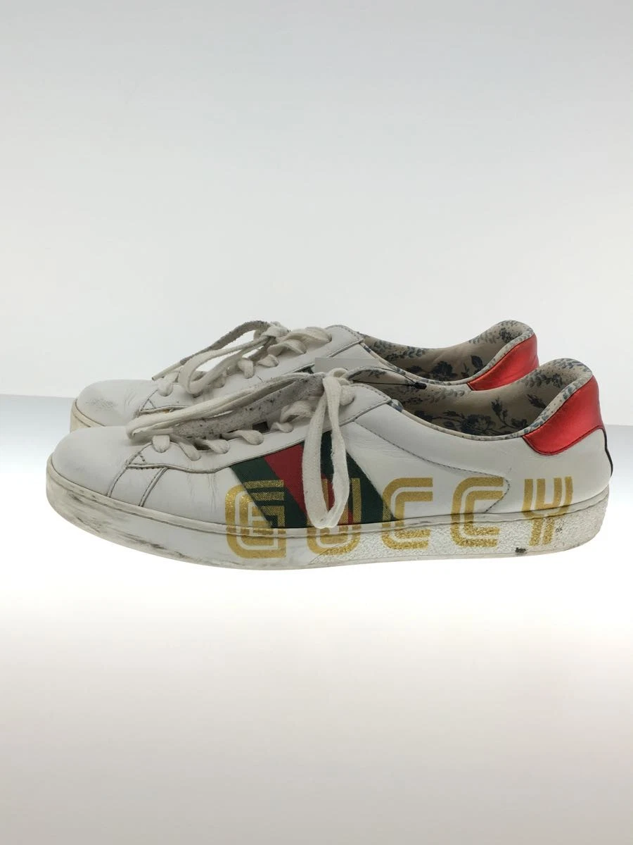 Baskets basses Gucci UK7 blanches paillettes chaussures décontractées occasion