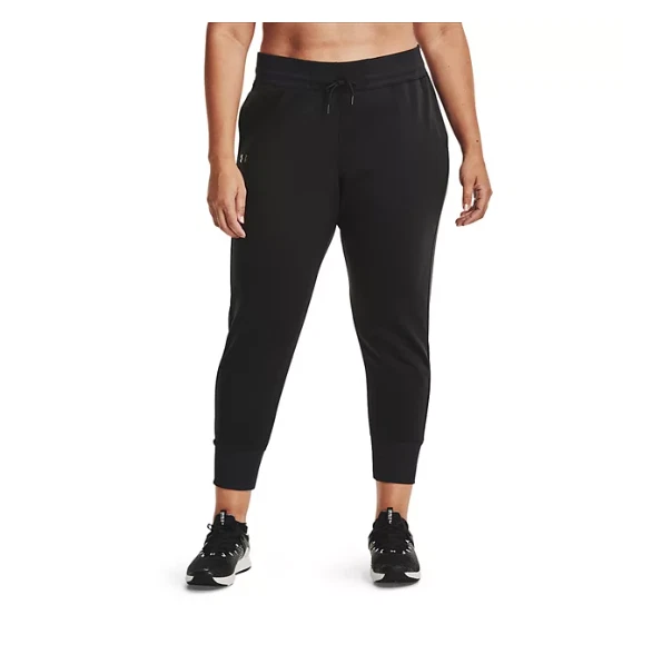 Under Armour Joggers Womens Plus 2X UA Fleece Training Pants Solid Black