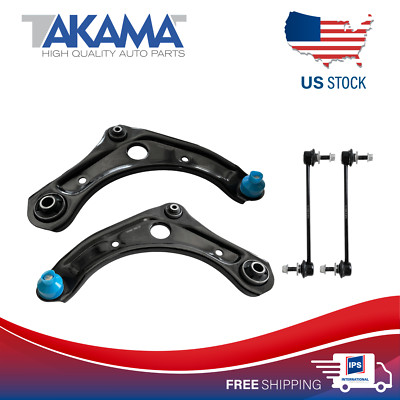 4 pcs Front Lower Control Arm + Stabilizer bar Links for 12-19 NISSAN VERSA 1.6L