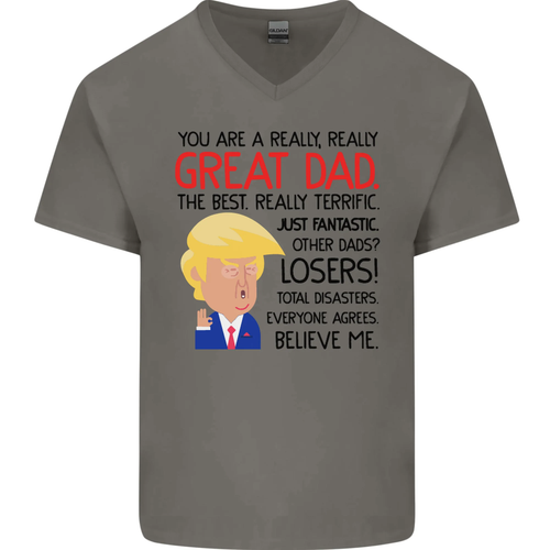 T-Shirt En Coton V-Cou Pour Homme Drôle De Donald Trump Pour La Fête Des Pères - 第 1/29 張圖片