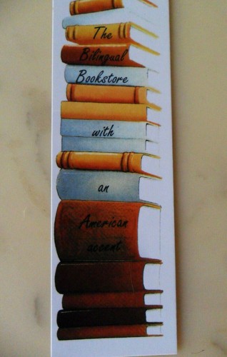 Vintage 90s BRENTANO'S Paris BOOKMARK Business Card Glossy Front, Stack of Books - Bild 4 von 7