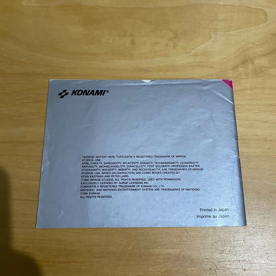 Nintendo NES MANUAL - PAL B FRA - Teenage Mutant Hero Ninja Turtles II 2 Arcade - Image 2 of 2