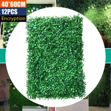12pcs 24x16" Artificial Boxwood Mat Wall Hedge Decor Privacy Fence Panel Grass
