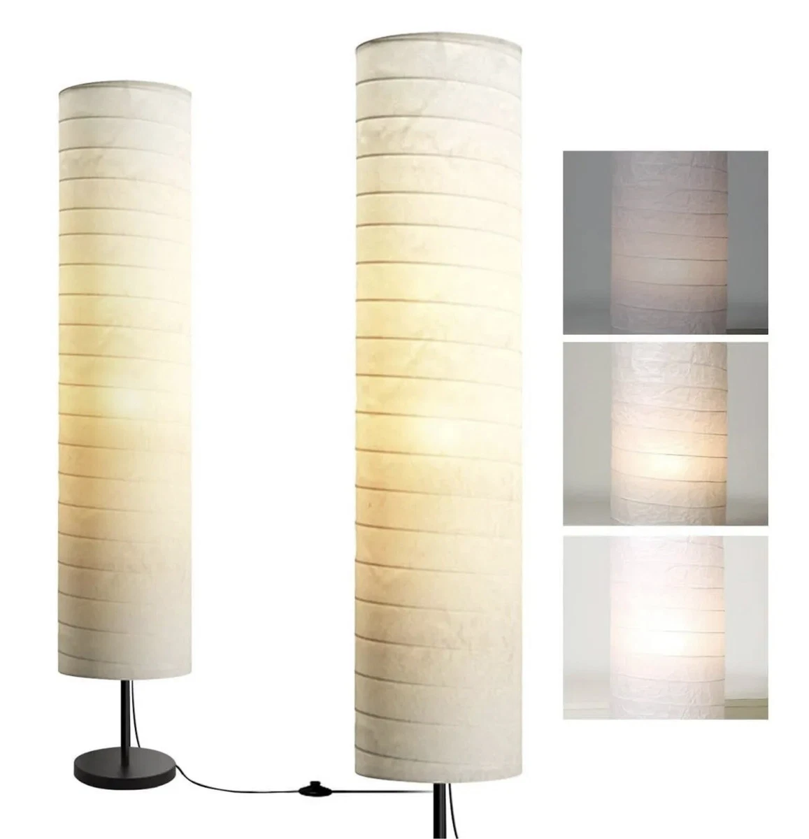IKEA HOLMO 46 Floor Lamp White Rice Paper Shade New In Box Light