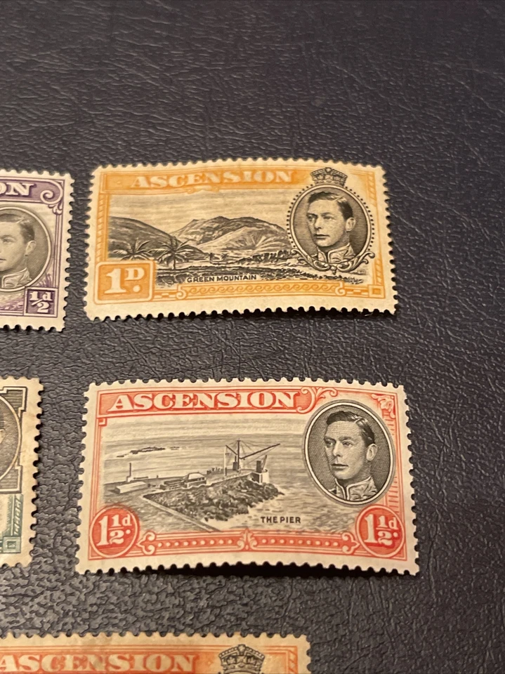 Estampillas montadas de 5 piezas Ascensión 1938-53 kgvi como nuevas Foto 3 de 4