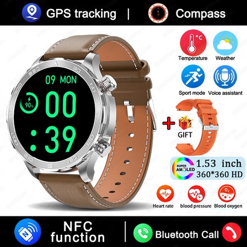 2024 New Bluetooth Call Smart Watch Men For Huawei AMOLED HD Large Screen Heart - Zdjęcie 39 z 42