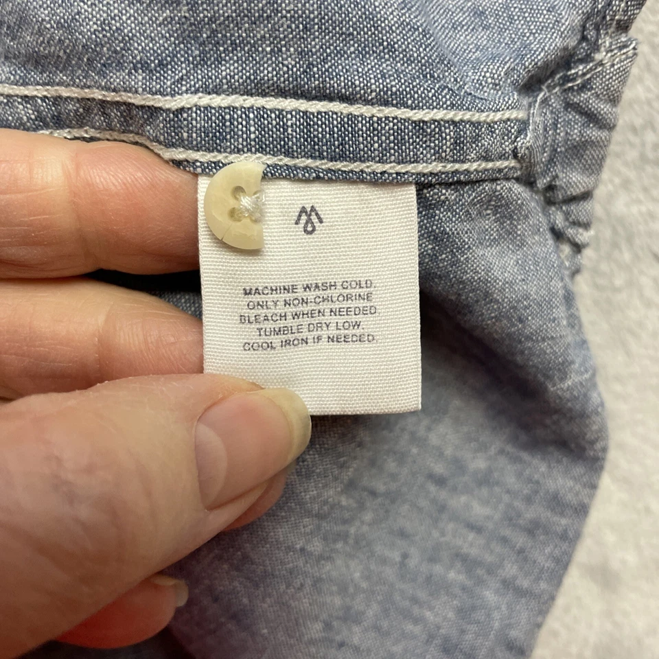 Martin + Osa Western Shirt Mens M Light Blue Short Sleeve Pearl Snap Hipster - Image 4 of 4