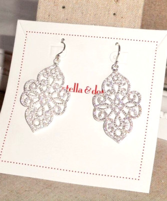 Stella & Dot Joyce Chandelier Silver Earrings - New! RV $118