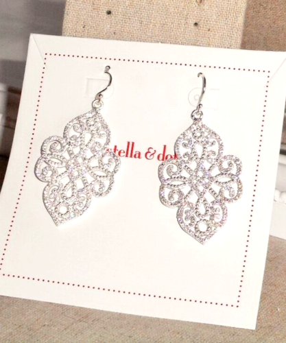 Stella & Dot Joyce Chandelier Silver Earrings - New! RV $118 - Picture 1 of 2