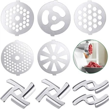 Meat Grinder Replacement Blades & Discs 9Pcs for Size 5 Mixer Parts