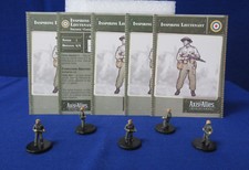 Axis  Allies Miniatures BASE SET 5 Inspiring Lieutenants 11/48 Stat Cards UK10