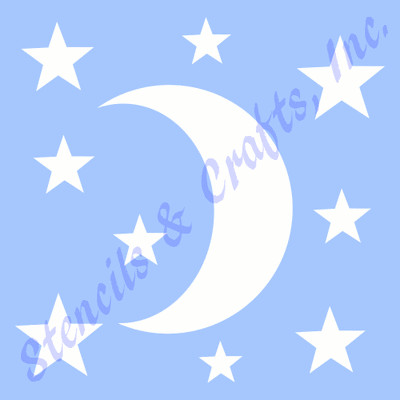 MOON STENCIL STARS STAR CELESTIAL TEMPLATE PATTERN CRAFT GALAXY PAINT ...