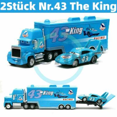 2Stück Disney Pixar Cars Nr.43 The King Container LKW+Wagen Spielzeugauto aus DE