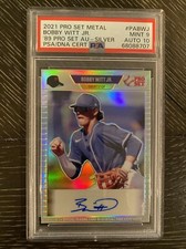 2021 Pro Set Metal BOBBY WITT JR. ‘89 Pro Set Auto - Silver PSA MINT 9/AUTO 10!