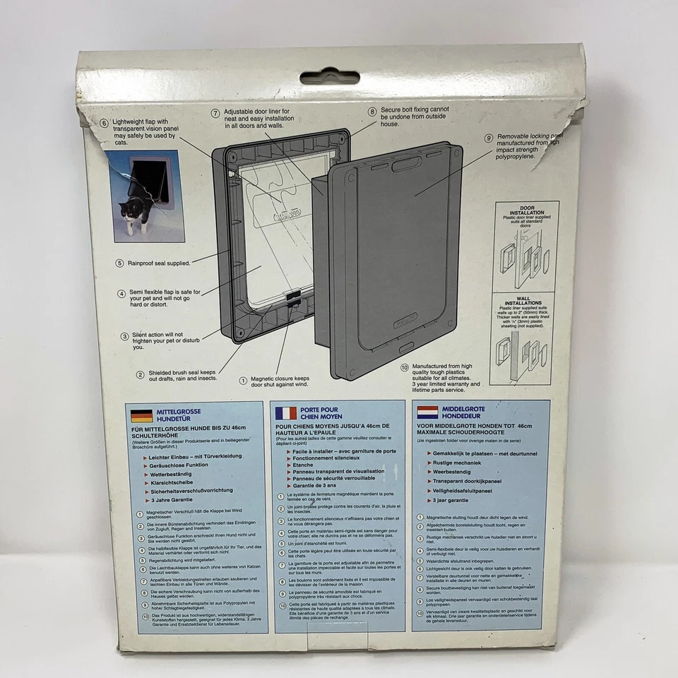 Puerta mediana para perros Dog Mate (hasta 18" de altura de hombro) resistente a la intemperie *Caja abierta* Foto 2 de 4