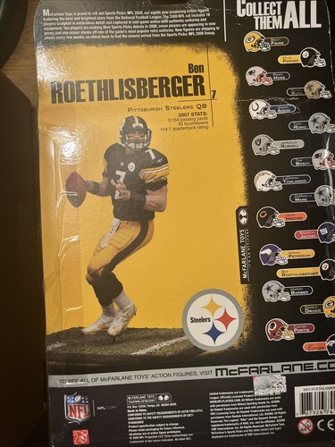 Figura de acción McFarlane jugadores de la NFL Ben Roethlisberger #7 Pittsburgh Steelers - Imagen 2 de 2