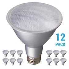12 Pack Satco S29439 LED 60 Degree Wide Flood 120 Volt 12.5W PAR30LN E26 5000K