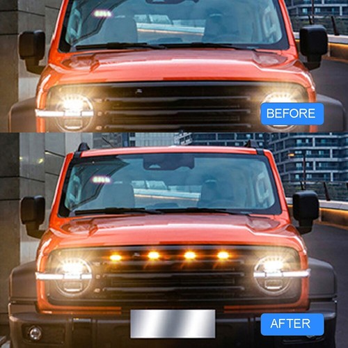 Smoked LED Front Grille Grill Running Lights For Toyota Tundra Tacoma 4Runner - Picture 2 of 12