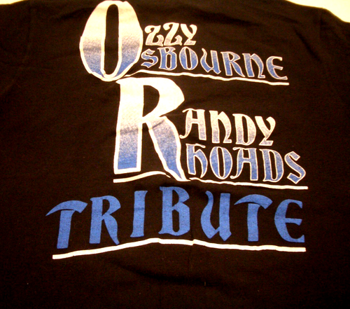 VINTAGE OZZY OSBOURNE RANDY RHOADS TRIBUTE BAND BLACK DBL. GRAPHIC T-SHIRT-1987 - 第 14/17 張圖片