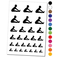Yoga Seated Forward Bend Pose Temporary Tattoo Water Resistant Set Collection