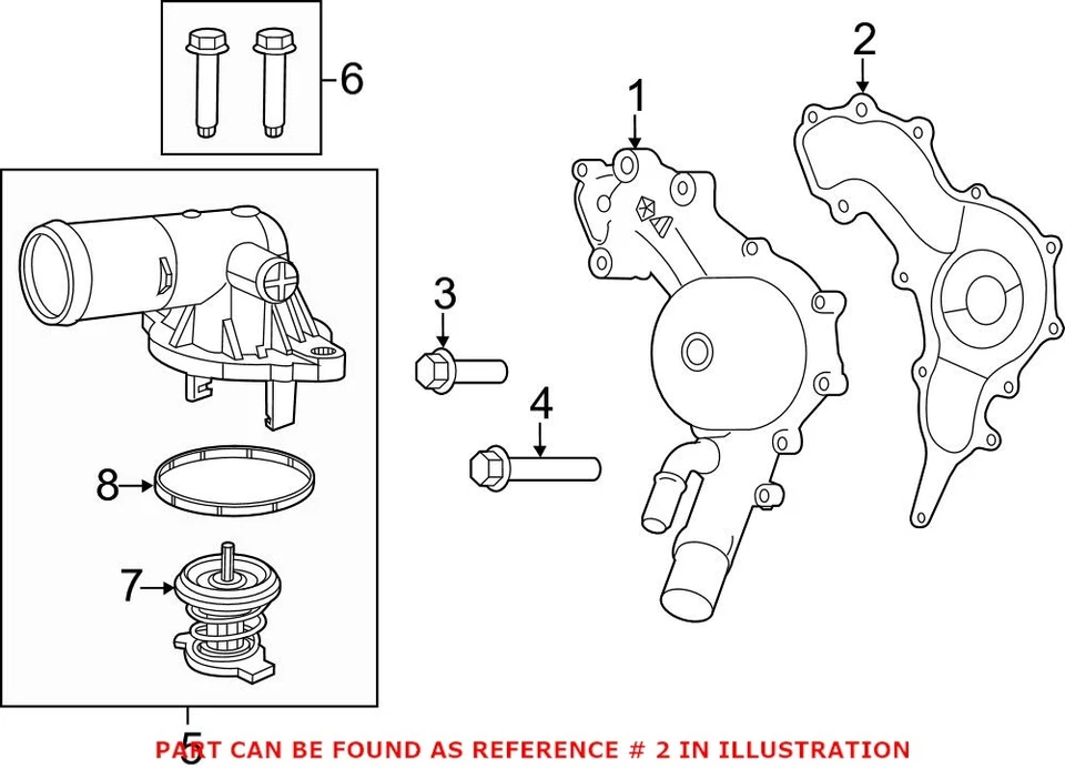Junta de bomba de agua de motor Mopar original OEM para Chrysler 300 200 68087340AA Foto 2 de 3