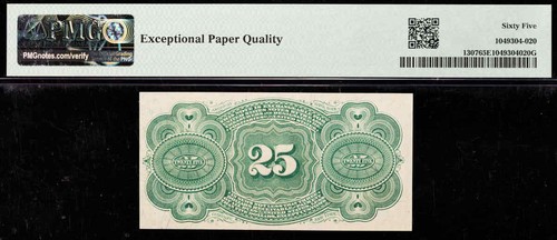 Fourth Issue 25c Fractional Fr. 1307 - PMG 65 EPQ - Picture 3 of 3