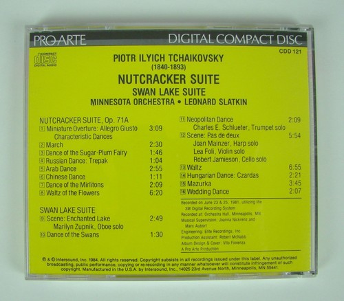 Tchaikovsky: Nutcracker & Swan Lake Suites ~ Minnesota w/Slatkin Pro Arte Japan - Picture 2 of 4