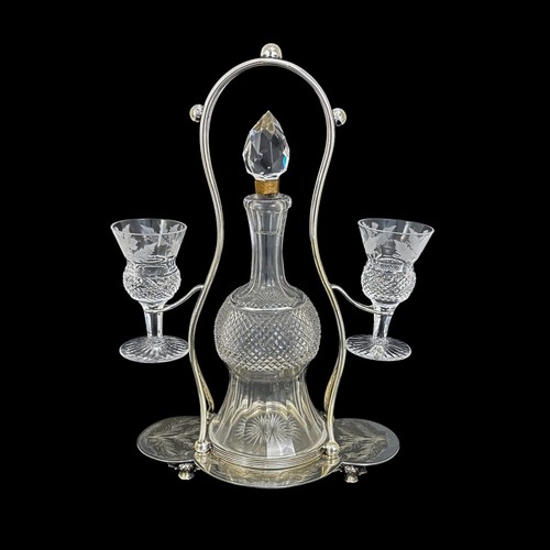 Vittoriano Edimburgo Cristallo' Cardo 'Placcati Argento Decanter Set, 2 Colpo - Bild 1 von 24