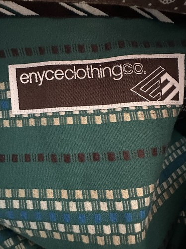 Enyce Clothing Co. Shirt Mens 3XL Button Up Green Long Sleeve Striped Pattern - Picture 7 of 9